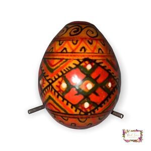 Collectible Decorative Hand Painted Wood Egg